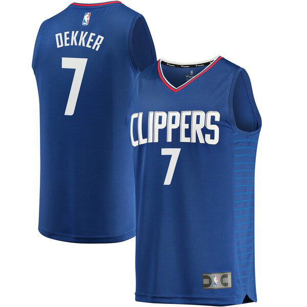 Camiseta Sam Dekker 7 Los Angeles Clippers Icon Edition Azul Hombre